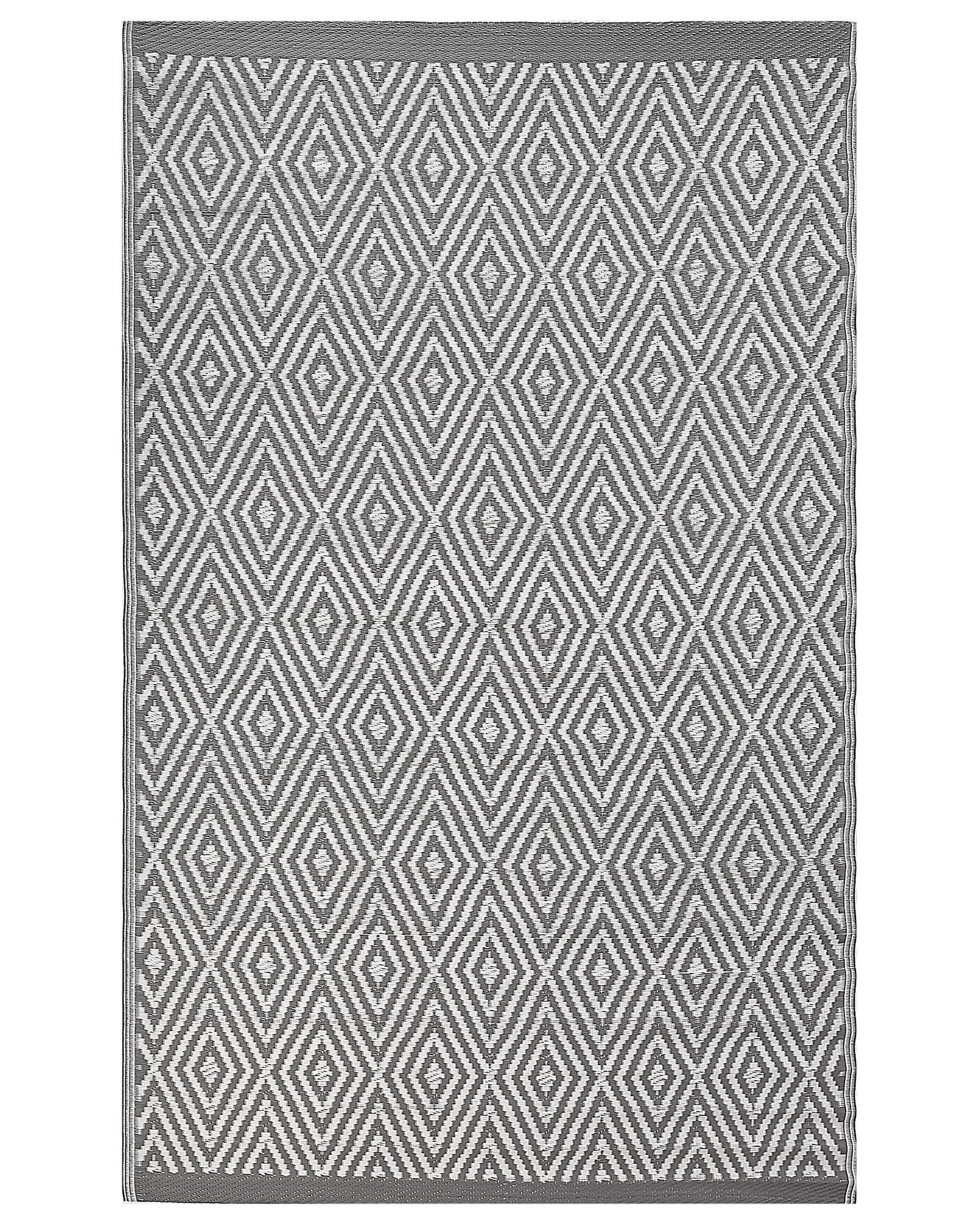 Outdoor Teppich hellgrau 120 x 180 cm geometrisches Muster Kurzflor SIKAR_715990