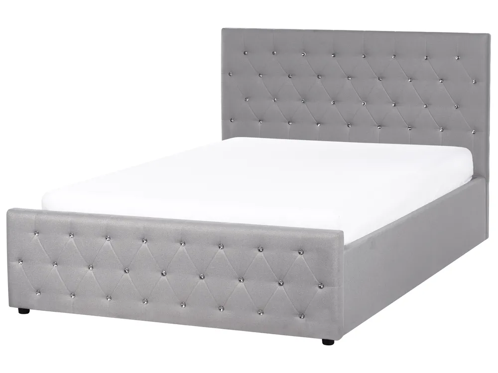 Ottoman Bed AMIENS Fabric Light Grey 140 x 200 cm (EU Double)_976142