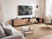 Szafka RTV CLONCURRY Jasny brąz/ czarny_1144205