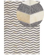 Rug BAGGOZE Dark Grey 140 x 200 cm Leather_780481