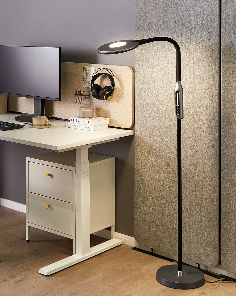 Lampada da terra a LED CASSIOPEIA con dimmer Metallo Nero_855421