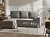 Eckschlafsofa EDANE mit Stauraum Stoff Grau rechtsseitig