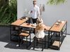 Outdoor Kitchen Set with Bar Table and Sink Black and Light Wood AVETRANA_933469