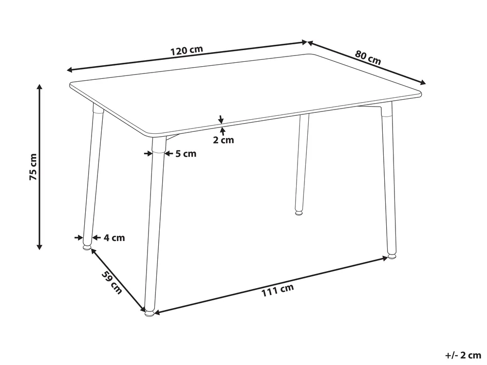 Dining Table NEWBERRY White 120 cm 80 cm_850674
