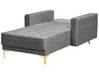 Sofá chaise-longue reclinável em veludo cinzento claro ABERDEEN_780836