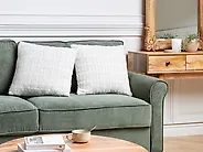 Lot de 2 coussins décoratifs DOURIS 45 x 45 cm Beige clair À carreaux_1178814