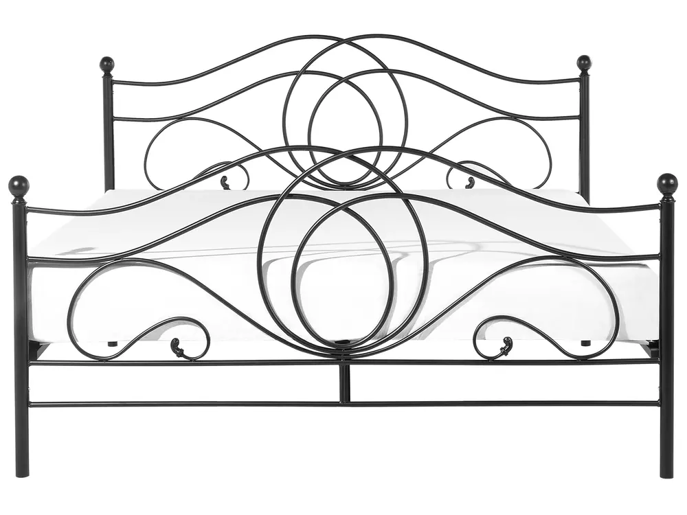 Bed Metal LYRA 160 x 200 cm (EU King Size) Black_676917