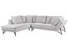 Right Hand Linen Corner Sofa Light Grey ELGA_929149