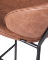 Set of 2 Faux Leather Bar Chairs Brown KIANA_939022