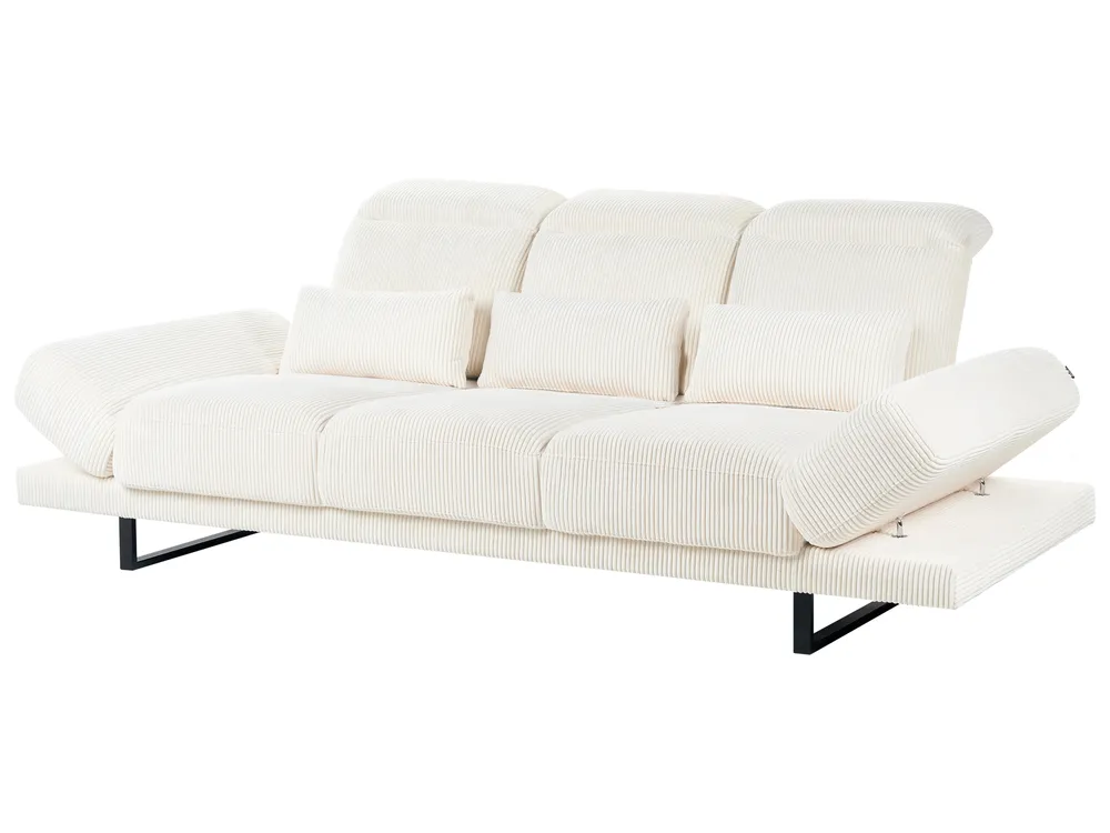 Divano 3 posti IKAST Velluto a coste Beige chiaro_969408