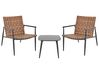 PE Rattan Bistro Set Brown ZIRIA _938715