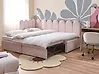 Trundle Bed Velvet TERROU 90 x 200 cm (EU Single) Pastel Pink