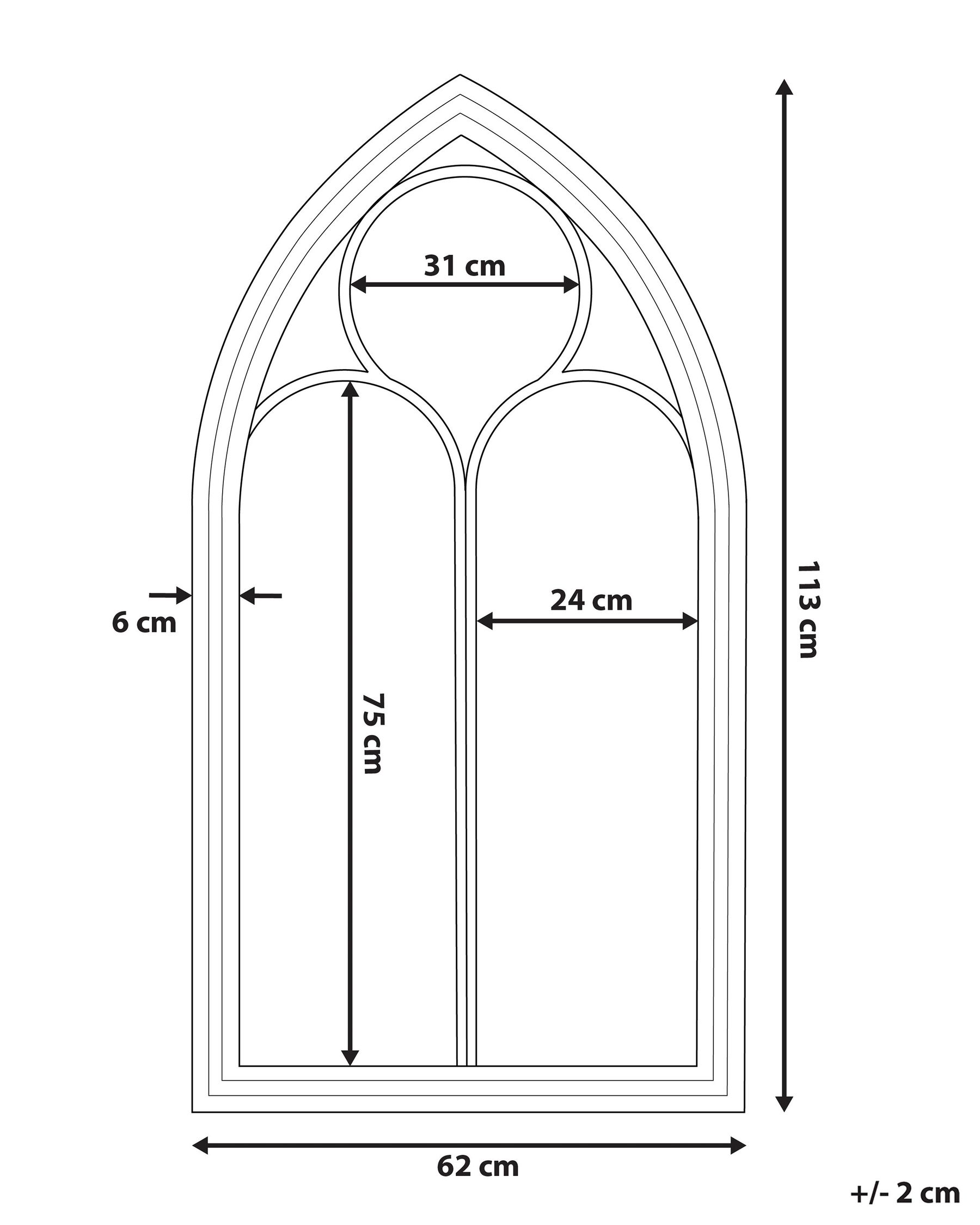 Wall Mirror TRELLY 62 cm 113 cm Metal White_756432