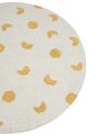 Pyöreä matto puuvilla vaalea beige ⌀ 140 cm LOTI_903858