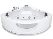 Vasca idromassaggio angolare con LED TOCOA 205 x 146 cm Bianco_856781