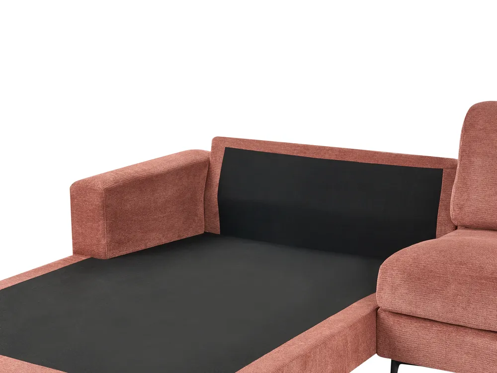 Corner Sofa 3 Seater MALOY Fabric Light Red Right Hand_947524