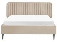 Bett mit Lattenrost Samtstoff BRIN 140 x 200 cm Taupe_942103