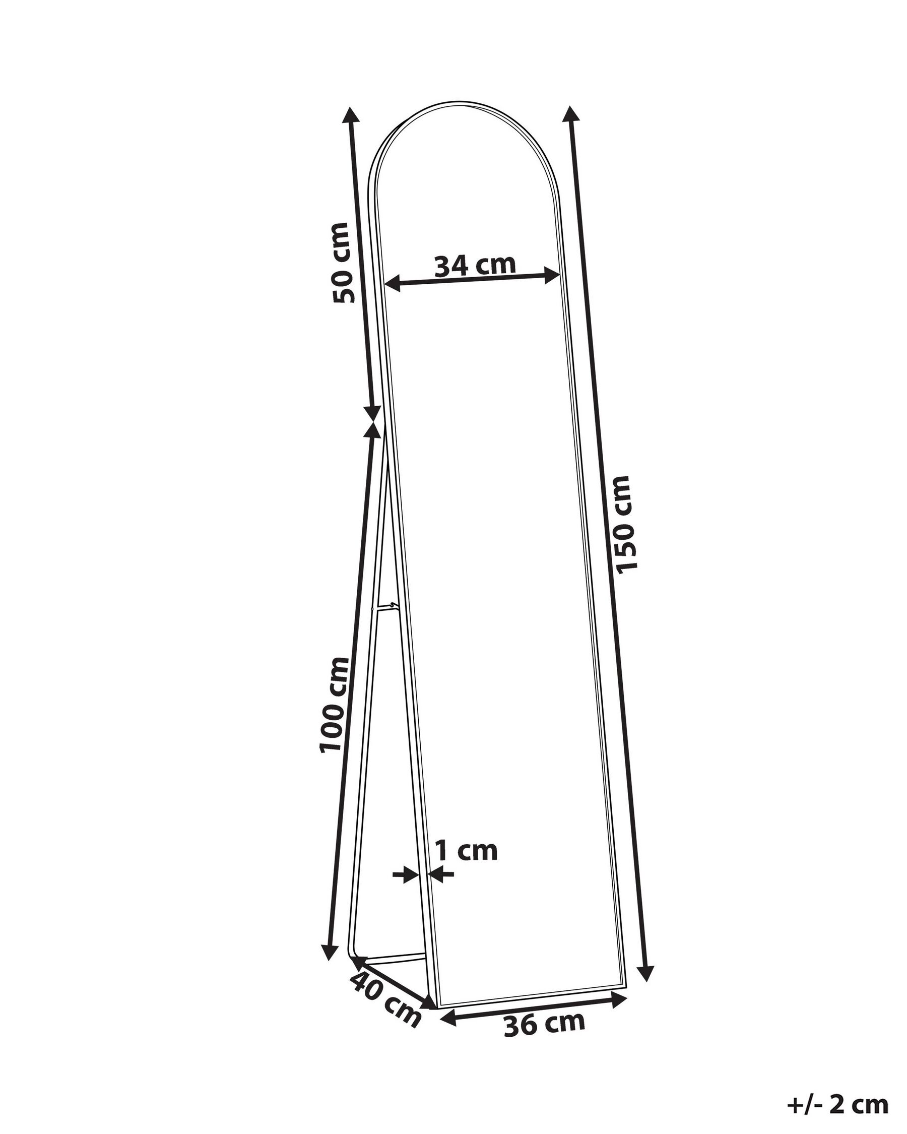 Lustro stojące BAGNOLET 150 cm Metal Złoty_830667