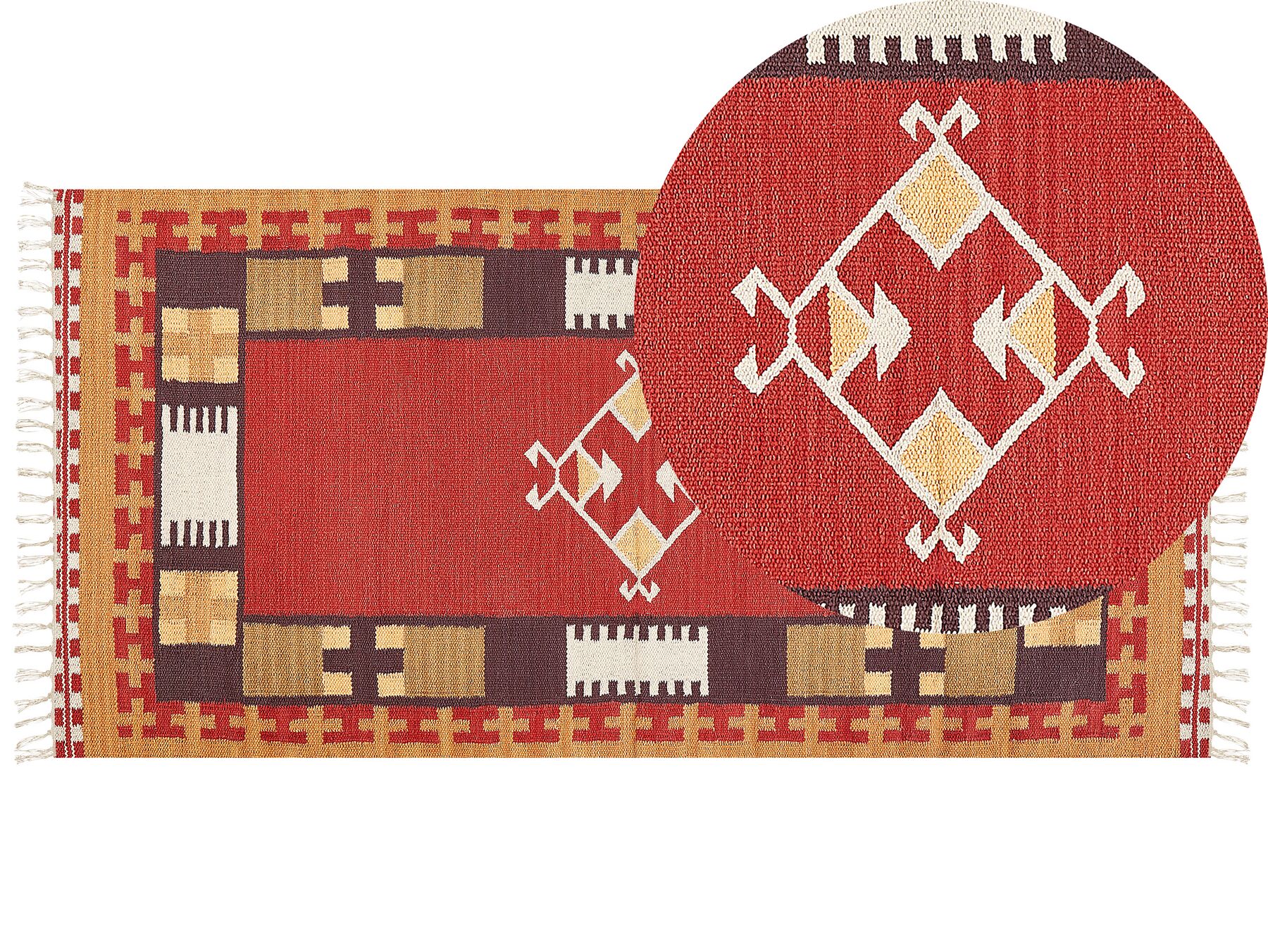 Dywan bawełniany kilim 80 x 150 cm wielokolorowy PARAKAR_870151