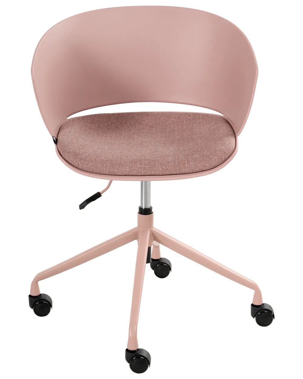 Sedia da ufficio in velluto con braccioli girevole a 360°, Sedia per computer con altezza regolabile Rosa