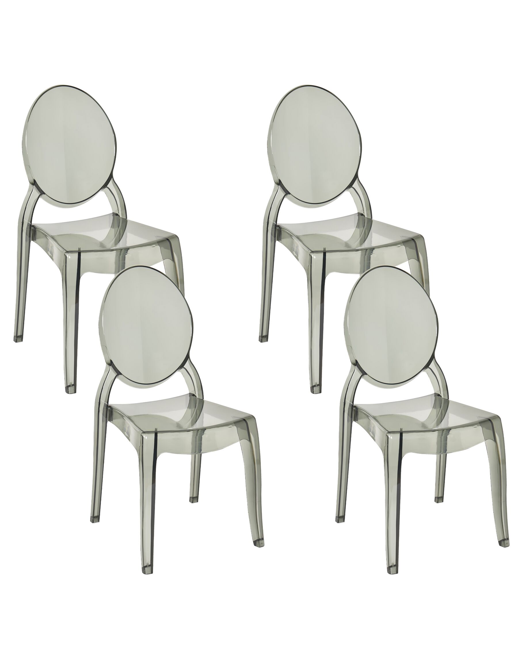 Lot de 4 chaises de salle à manger noires transparentes MERTON_690264