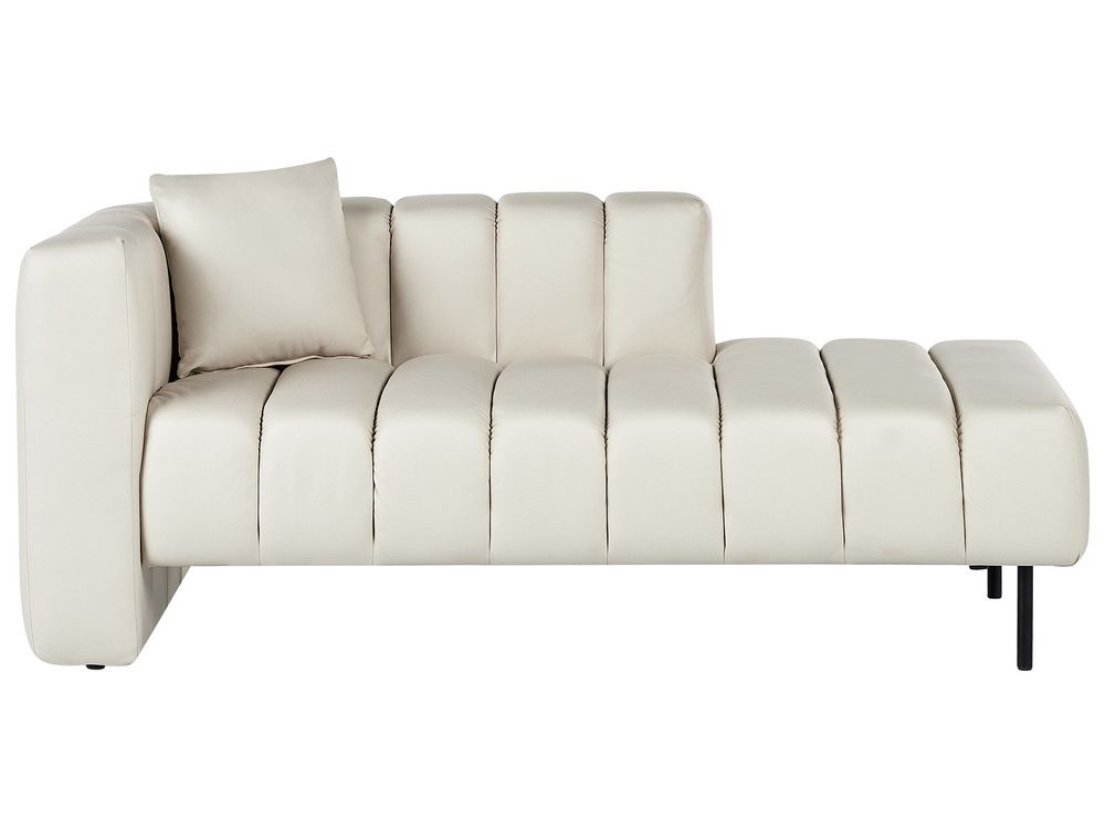 Chaise longue à esquerda LANNILS Tecido Branco creme