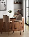 Set of 2 Bar Chairs ARCOLA Velvet Taupe