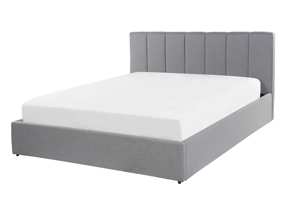 Lit ottoman DREUX Tissu Gris clair 140 x 200 cm_793215