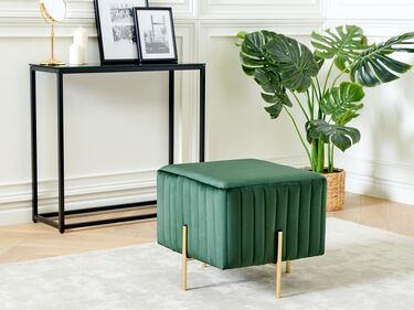 Velvet Footstool Green DAYTON