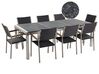 Set di tavolo e sedie da giardino in acciaio granito e rattan nero fiammato 220 cm GROSSETO_452632