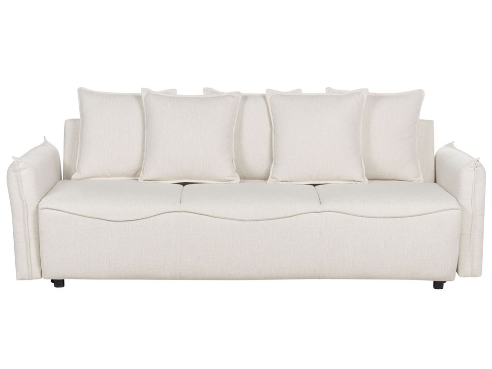 Sofa Bed 3 Seater KRAMA with Storage Fabric Off-White