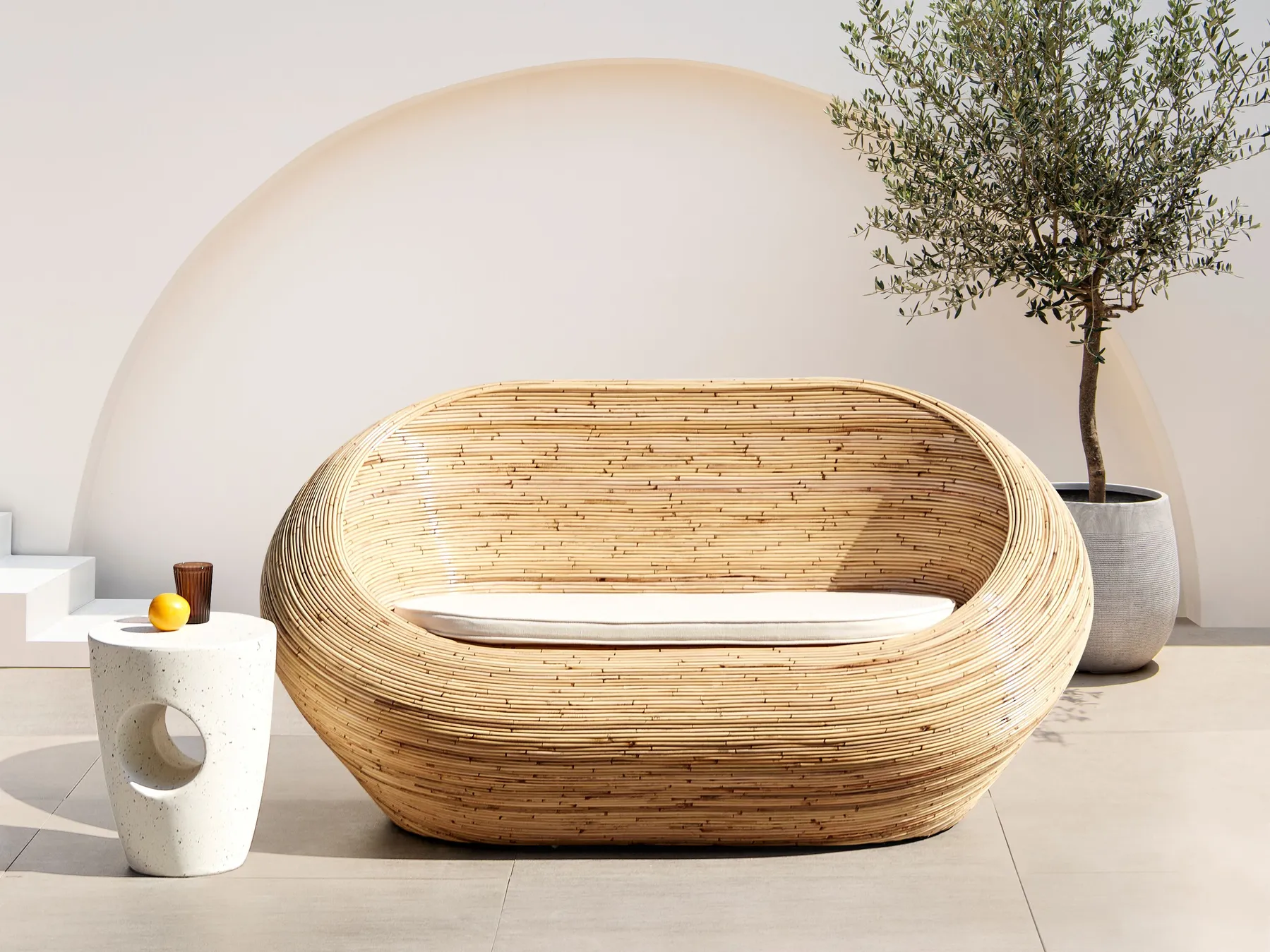 Sofa ogrodowa dla 2 osób MAIORI Rattan Naturalny_928294