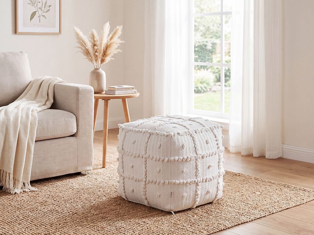 Pouffe HARNAI Cotton White