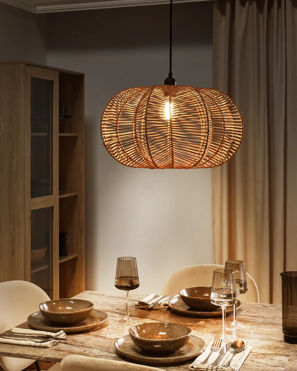 Lampa wisząca KIBI Rattan Naturalny