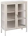 Glass Display Cabinet HARLYN  90 cm Metal Beige