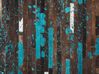 Teppich Kuhfell braun / blau 160 x 230 cm Patchwork Kurzflor KISIR_764725