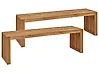 Conjunto de 2 bancos de jardín SULZANO 150 cm Madera de acacia Marrón