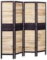 Wooden Folding 4 Panel Room Divider 170 x 164 cm Light Wood BRENNERBAD_874067