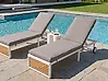 Sun Lounger with Cushion VERDELLO Reclining Metal Grey