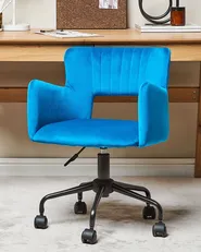 Sedia da scrivania SANILAC II Velluto Blu_855189