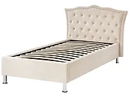 Bed met opbergruimte METZ Fluweel Beige 90 x 200 cm_861388