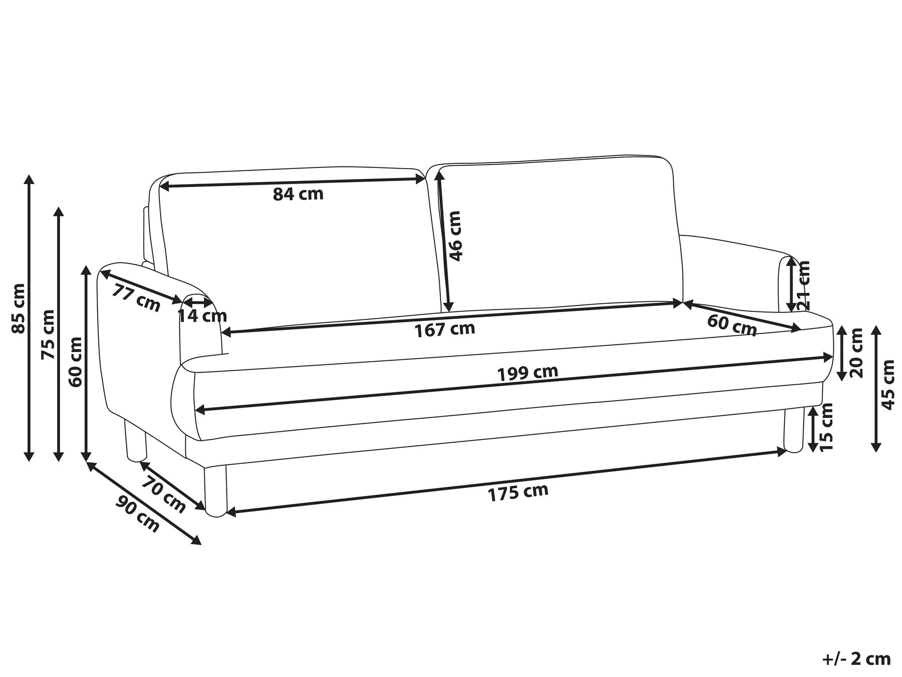 3 Seater Boucle Sofa White TUVE_947094