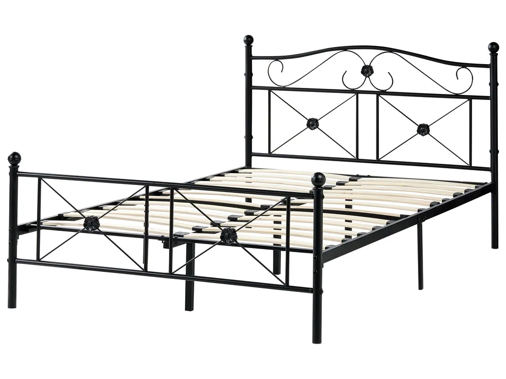 Bett mit Lattenrost Metall RODEZ 120 x 200 cm Schwarz_1026509