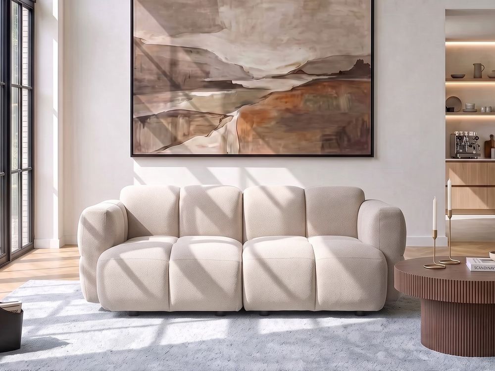 Sofá modular 2 lugares MAKSABERG Tecido Creme