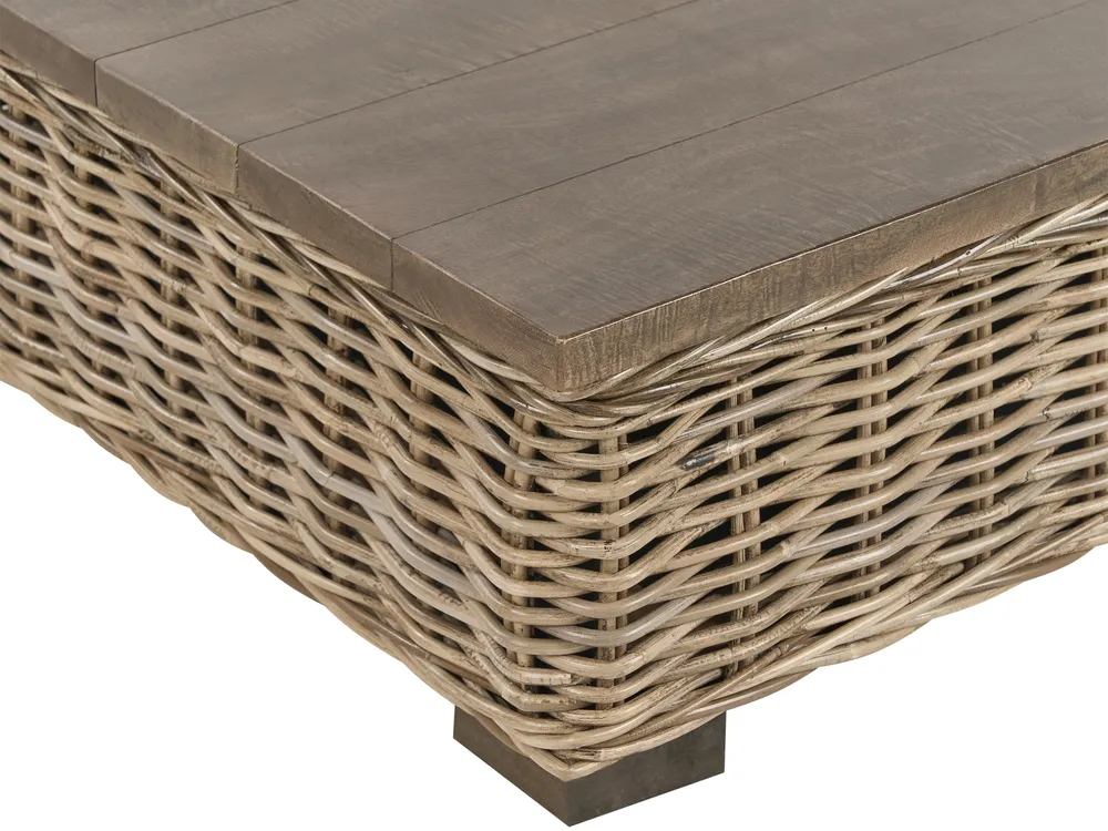 Garden Lounge Set with Table 4 Seater VARALLO Modular Rattan Grey Right Hand_954994