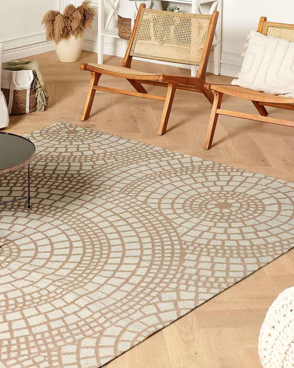 Teppich ARIBA Weiß Beige 200 x 300 cm Jute
