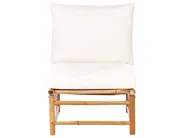 Conjunto de jardín con mesa 5 plazas CERRETO Bambú Blanco crema Izquierda_909564