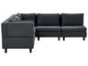 5 Seater Right Hand Modular Fabric Corner Sofa Black UNSTAD_924783