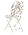 Set of 2 Metal Garden Folding Chairs Off-White BIVIO_806681