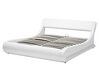 Bílá kožená postel s úložištěm 160x200 cm AVIGNON_689672